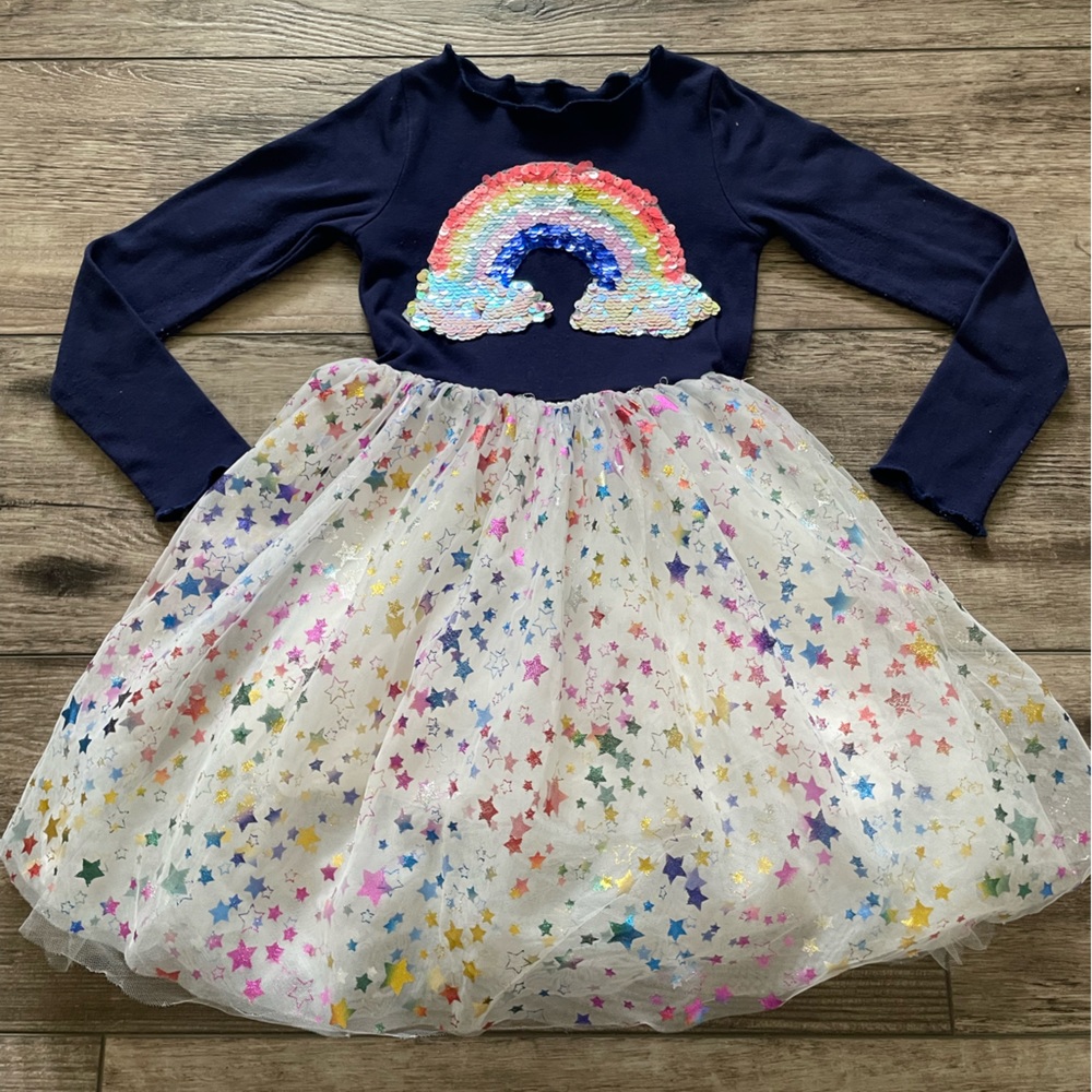 Cool kids tutu dress rainbow and stars